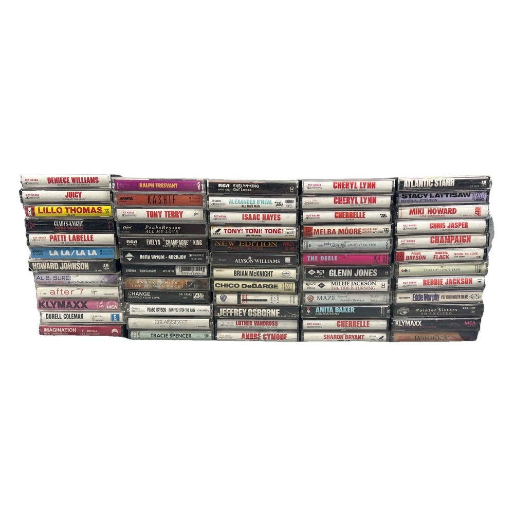 Vintage Cassette Tapes Lot of 60 Miki Howard Klymaxx R&B Soul New Jack Swing 80s